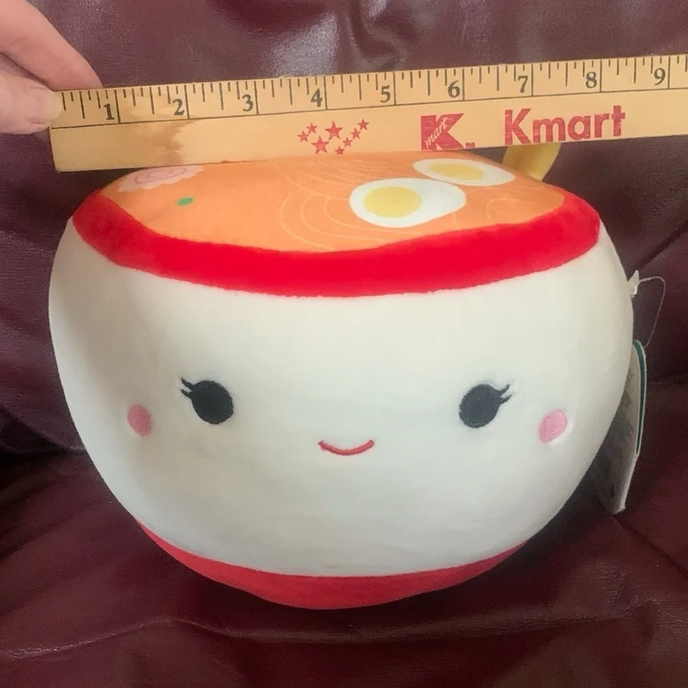 Squishmallow Raisy the Ramen Noodle Bowl from the Foodie Squad; 7”